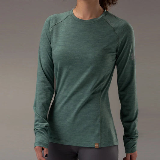 17.5 Micron Women Long Sleeved Merino Wool T-shirt 150g