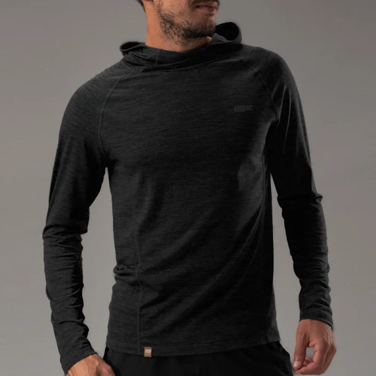 17.5 Micron Men‘s Long Sleeved Merino Wool Hoodie Shirt 150g