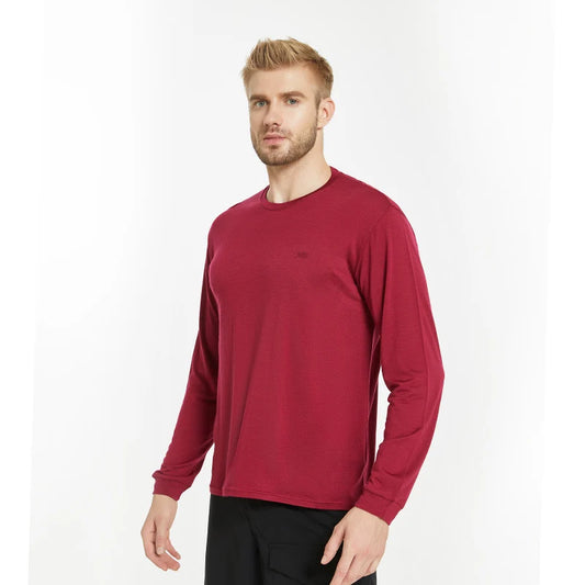 17.5 Micron Men's Wool Tencel Long Sleeve T-shirt Traveller Series 150g