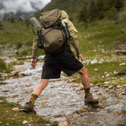 Trail Run Pattern Merino Wool Socks