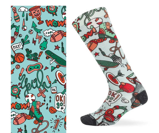 SKI PATTERN I Merino Wool Crew Socks