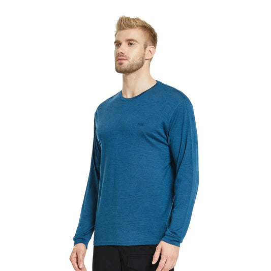 17.5 Micron Men's Wool Tencel Long Sleeve T-shirt Traveller Series 150g