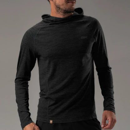 17.5 Micron Men‘s Long Sleeved Merino Wool Hoodie Shirt 150g