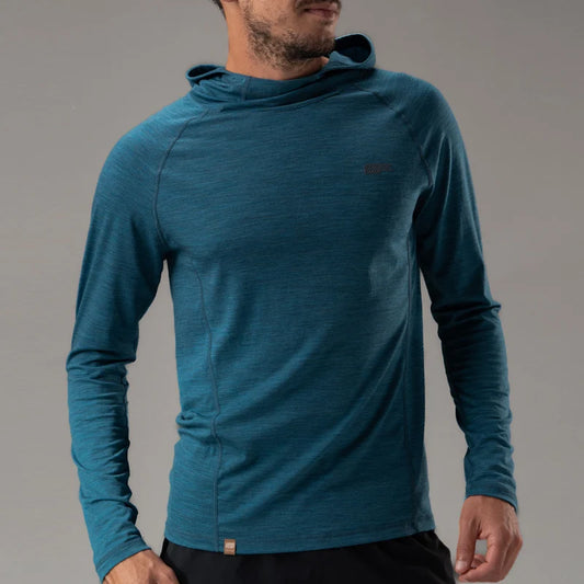 17.5 Micron Men‘s Long Sleeved Merino Wool Hoodie Shirt 150g