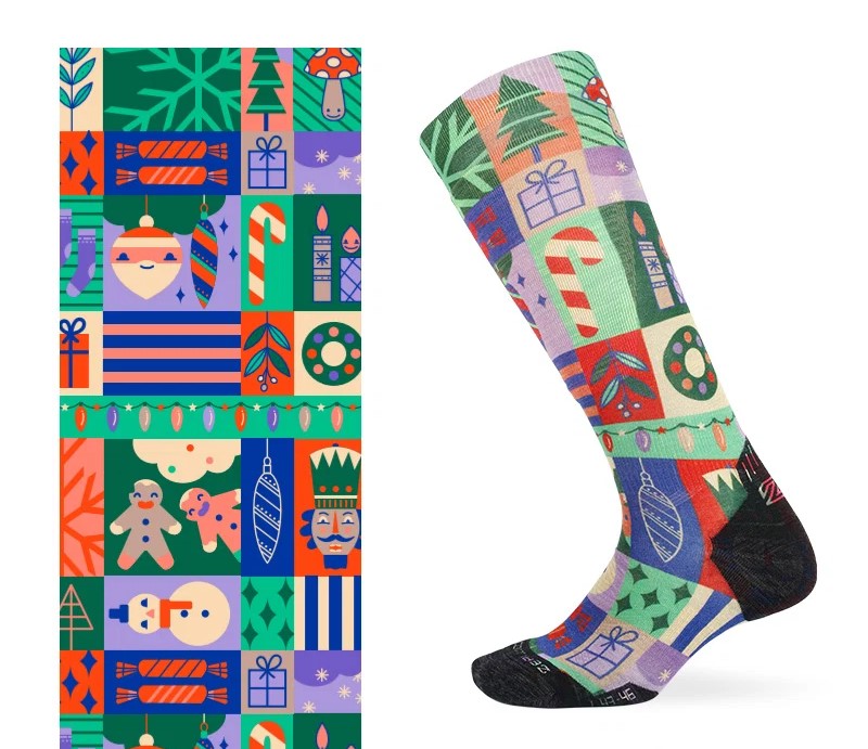 SKI PATTERN II Merino Wool Crew Socks